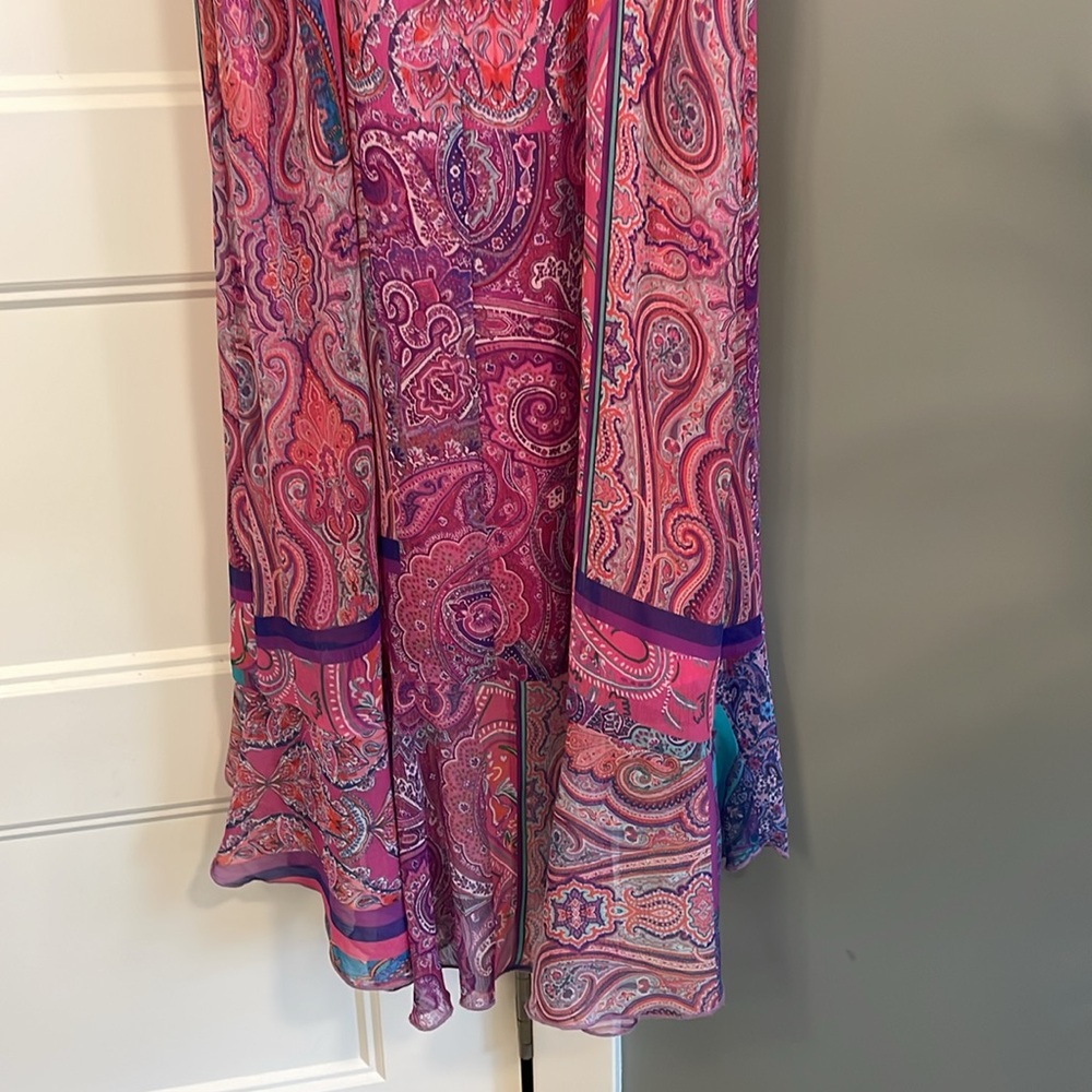 Gianni Bini x DANNIJO Wrap Dress Isabella Printed V-Neck Ruffle Chiffon S - Picture 11 of 15
